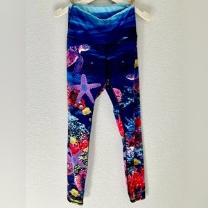 Yoga Democracy ReefCycle Legging Workout Eco Friendly Small Made In USA